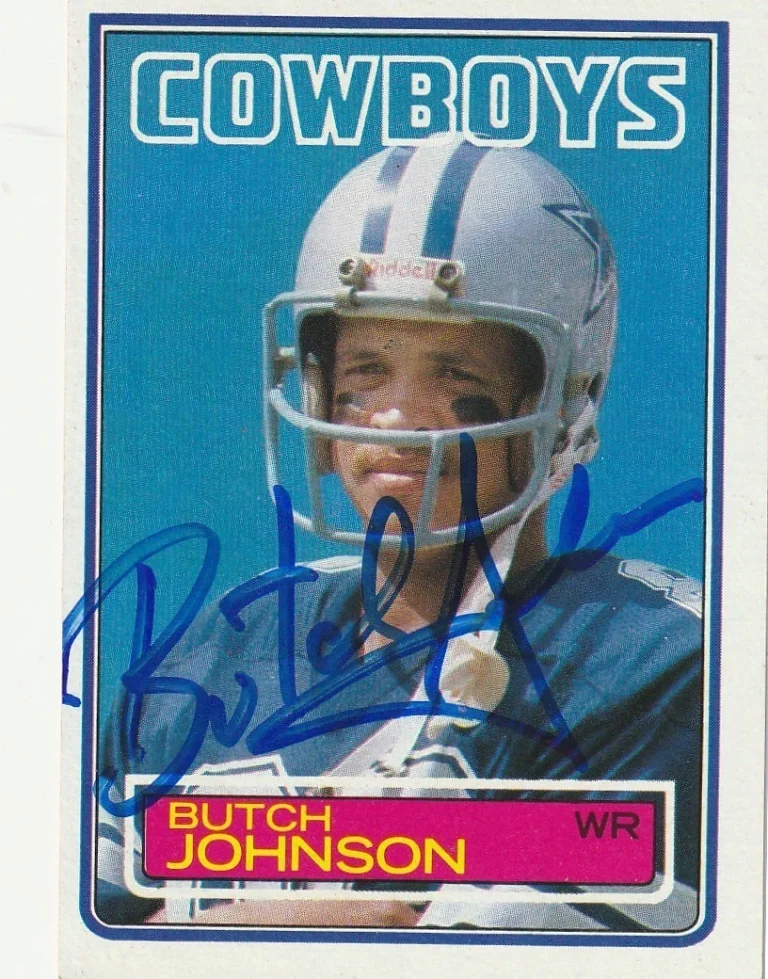BUTCH JOHNSON DALLAS COWBOYS  SIGNED 1983 TOPPS CARD #48