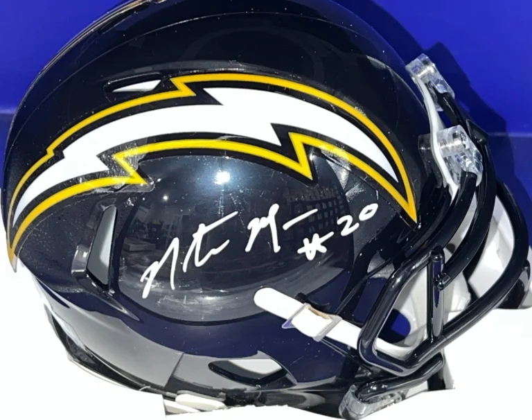 NATRONE MEANS LOS ANGELES CHARGERS PSA AUTHENTICATED SIGNED ALT MINI HELMET