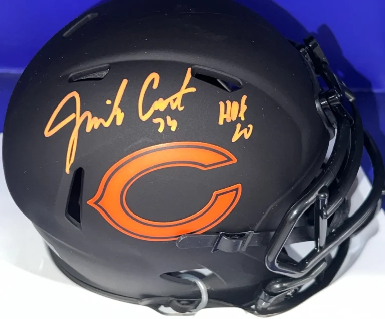 JIMBO COLVERT CHICAGO BEARS HOF 2020 PROVO AUTHENTICATED SIGNED MINI HELMET