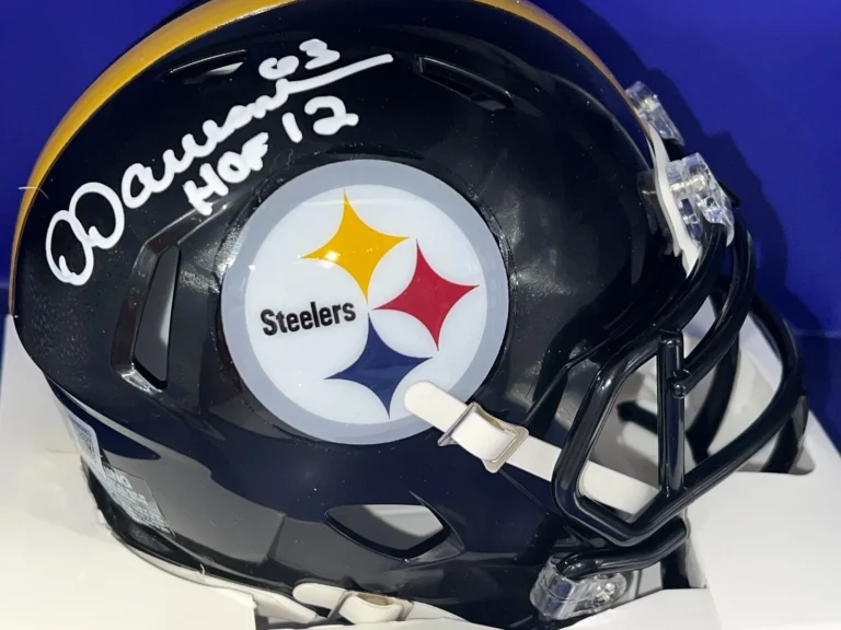 DERMONTTI DAWSON PITTSBURGH STEELERS BECKETT AUTHENTICATED SIGNED MINI HELMET