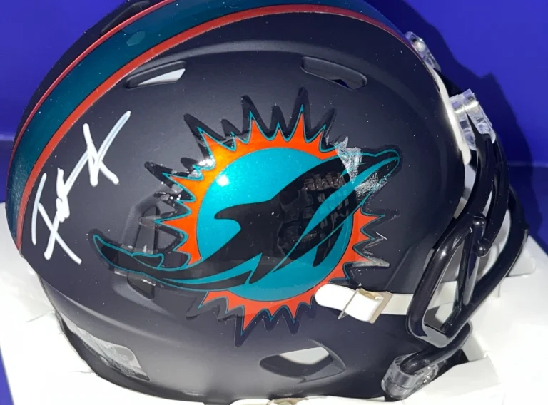FRANK GORE MIAMI DOLPHINS JSA AUTHENTICATED SIGNED RIVALRY MINI HELMET