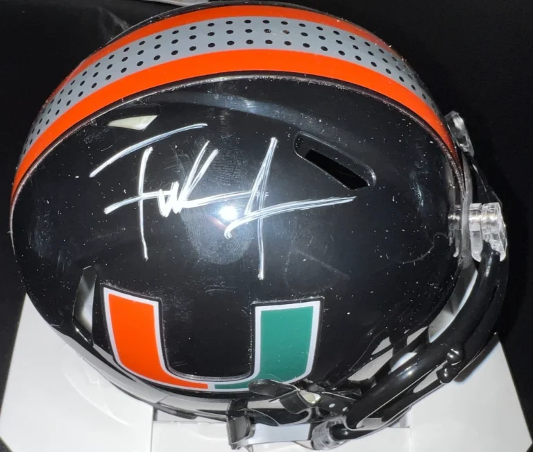 FRANK GORE MIAMI HURRICANES  JSA AUTHENTICATED SIGNED ALT MINI HELMET