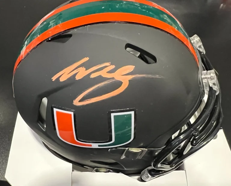 WILLIS MCGAHEE MIAMI HURRICANES  JSA AUTHENTICATED SIGNED ALT MINI HELMET