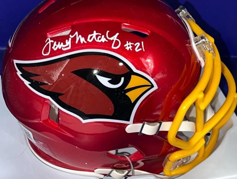 TERRY METCALF ST. LOUIS CARDINALS BECKETT AUTHENTIC SIGNED FLASH MINI HELMET