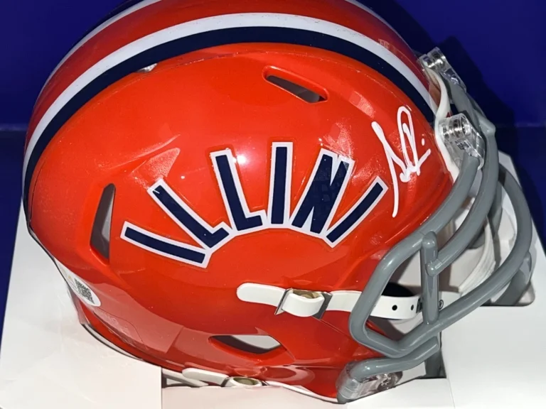 SIMEON RICE ILLINOIS FIGHTING ILLINI JSA AUTHENTICATED SIGNED MINI HELMET