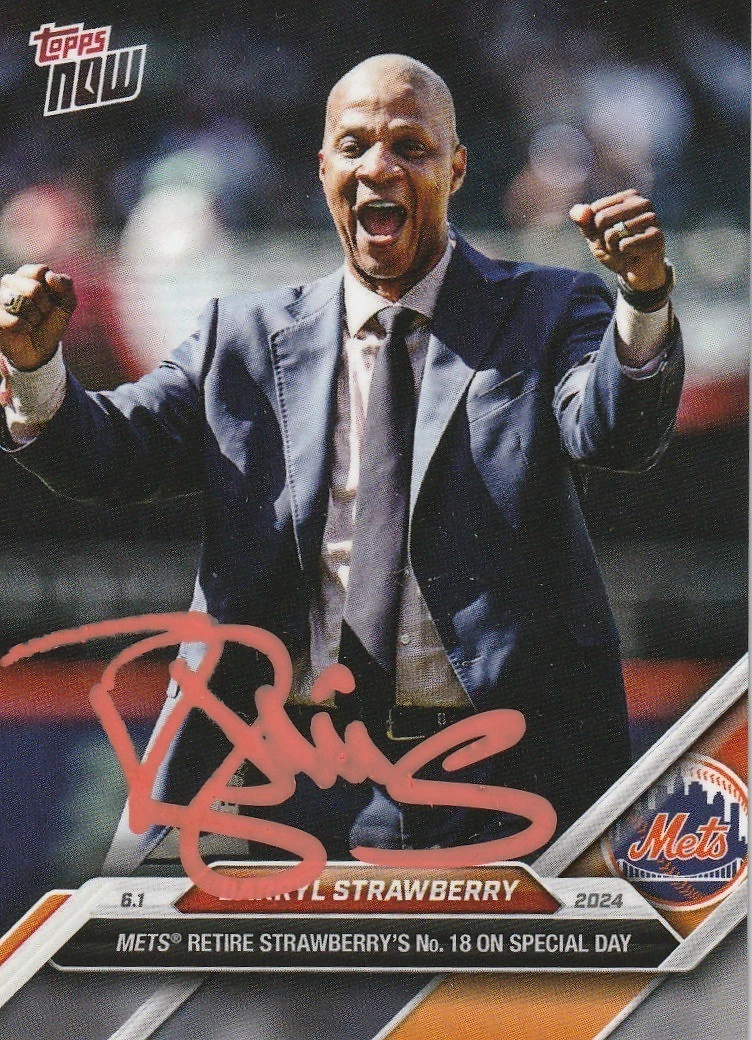 DARRYL STRAWBERRY NEW YORK METS SIGNED TOPPS NOW 2024 CARD #250