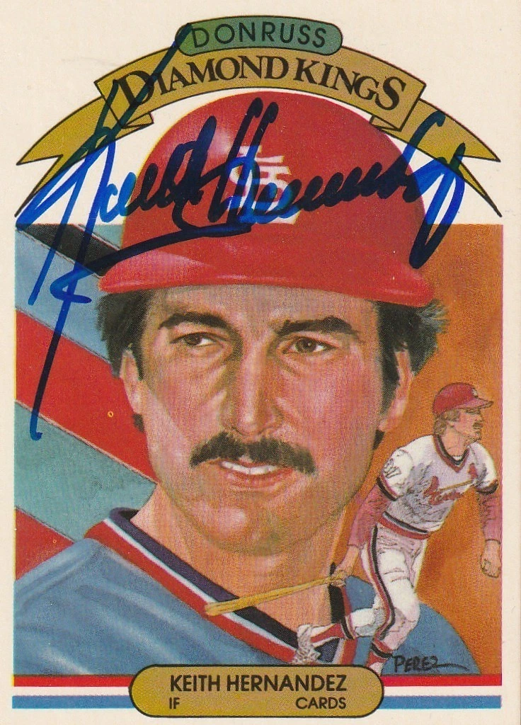 KEITH HERNANDEZ ST. LOUIS CARDINALS  SIGNED 1983 DONRUSS DIAMOND KING CARD #20
