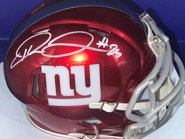 THEO JOHNSON NEW YORK GIANTS BECKETT AUTHENTICATED SIGNED FLASH MINI HELMET