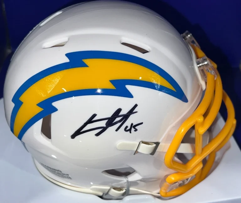 TULI TUIPULOTU LOS ANGELES CHARGERS BECKETT AUTHENTICATED SIGNED MINI HELMET