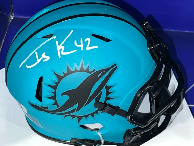 TERRY KIRBY MIAMI DOLPHINS PSA AUTHENTICATED  SIGNED RAVE MINI HELMET