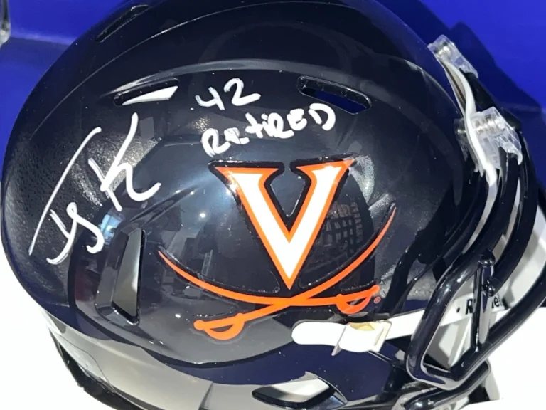 TERRY KIRBY VIRGINIA CAVALIERS #42 RETIRED PSA AUTHENTICATED SIGNED MINI HELMET
