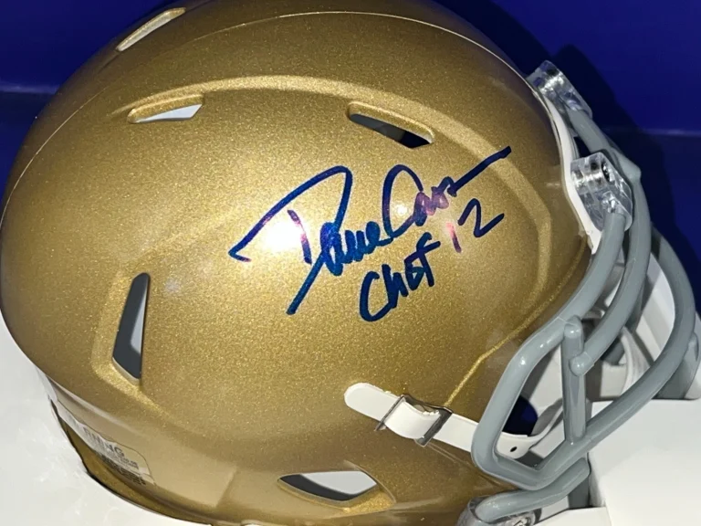 DAVE CASPER NOTRE DAME FIGHTING IRISH CHOF 12  PSA AUTHENTIC SIGNED MINI HELMET