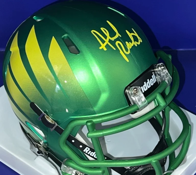 AHMAD RASHAD OREGON DUCKS BECKETT AUTHENTIC SIGNED YELLOW WING ALT MINI HELMET