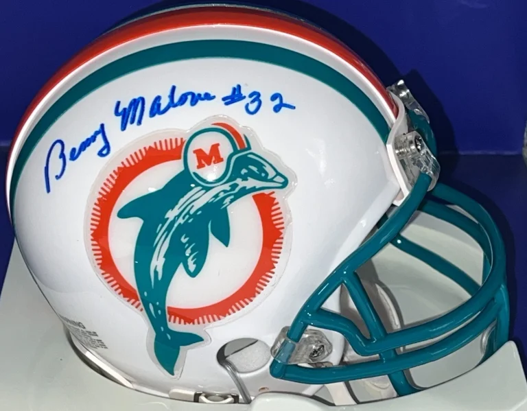 BENNY MALONE  MIAMI DOLPHINS   SIGNED RIDDELL MINI HELMET