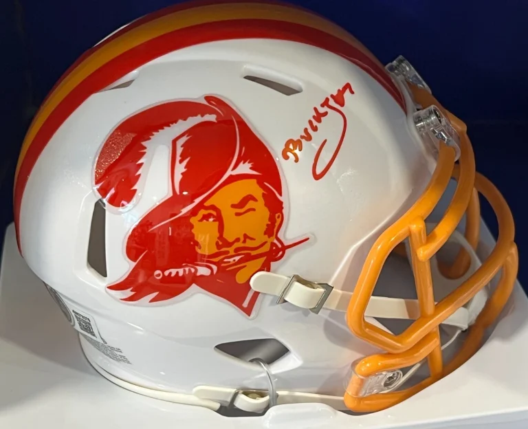 BUCKY IRVING TAMPA BAY BUCCANEERS BECKETT AUTHENTICATED  SIGNED MINI HELMET