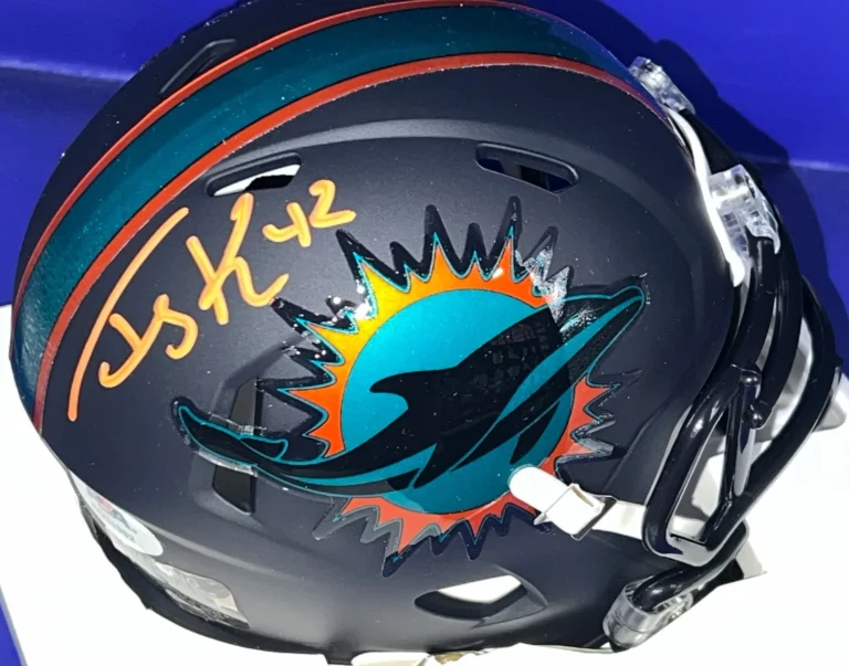 TERRY KIRBY MIAMI DOLPHINS PSA AUTHENTICATED  SIGNED RIVALRY MINI HELMET