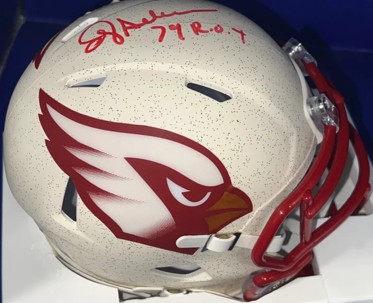 O.J. ANDERSON ST. LOUIS CARDINALS 79 NFL ROY SIGNED RIVALRY MINI HELMET