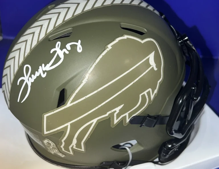 THURMAN THOMAS BUFFALO BILLS  BECKETT AUTHENTICATED SALUTE TS SIGNED MINI HELMET