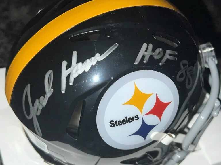 JACK HAM PITTSBURGH STEELERS HOF 88 BECKETT AUTHENTICATED  SIGNED MINI HELMET