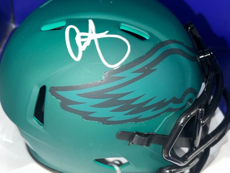 ALSHON JEFFERY PHILADELPHIA EAGLES BECKETT AUTHENTICATED SIGNED RAVE MINI HELMET