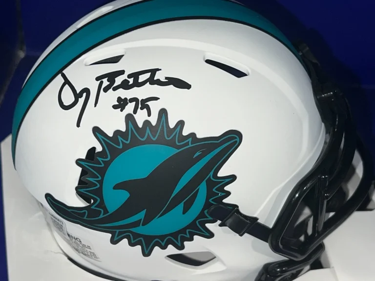 DOUG BETTERS MIAMI DOLPHINS BECKETT AUTHEN SIGNED LUNAR ECLIPSE MINI HELMET