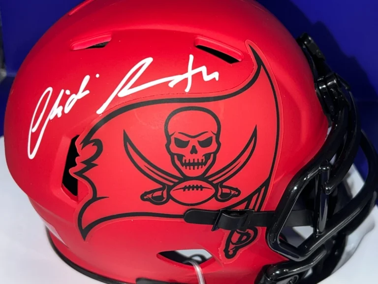 CHIDI AHANOTU TAMPA BAY BUCCANEERS JSA AUTHENTICATED SIGNED RAVE MINI HELMET