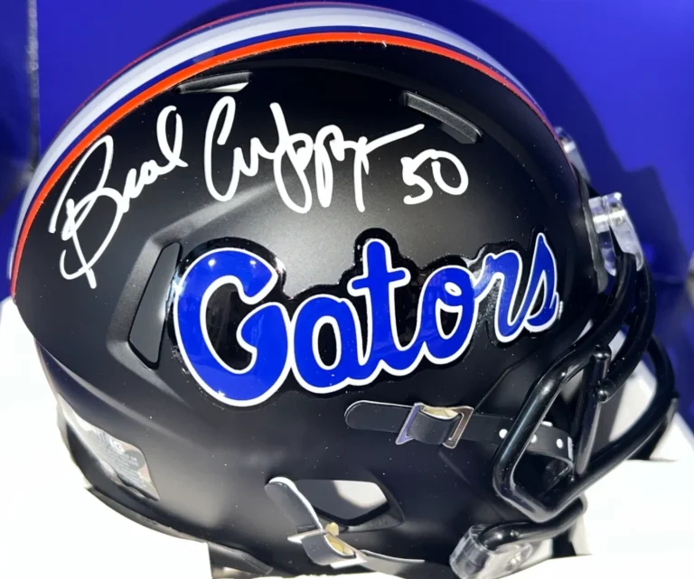 BRAD CULPEPPER FLORIDA GATORS JSA AUTHENTICATED SIGNED BLACK ALT MINI HELMET