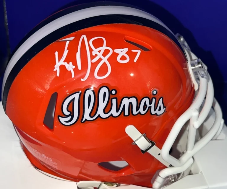 KEN DILGER ILLINOIS FIGHTING ILLINI  JSA AUTHENTICATED SIGNED MINI HELMET