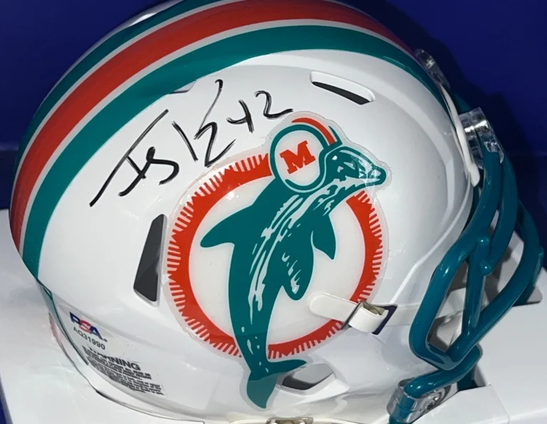 TERRY KIRBY MIAMI DOLPHINS PSA AUTHENTICATED  SIGNED MINI HELMET