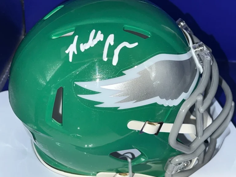 RANDALL CUNNINGHAM PHILADELPHIA EAGLES  BECKETT AUTHENTICATED SIGNED MINI HELMET