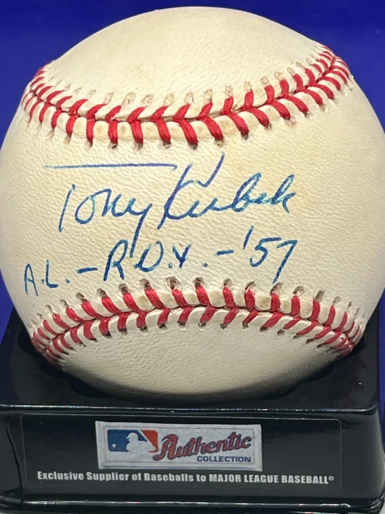 TONY KUBEK NEW YORK YANKEES AL ROY 1957 SIGNED JSA AUTH AMERICAN LEAGUE BASEBALL