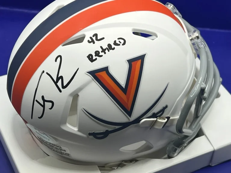 TERRY KIRBY VIRGINIA CAVALIERS #42 RETIRED PSA AUTHENTICATED SIGNED MINI HELMET