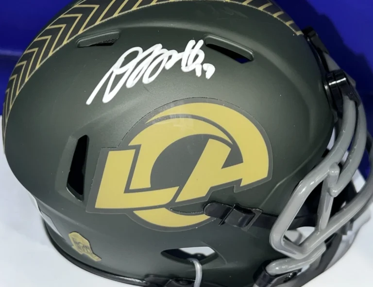 DAVANTE ADAMS LOS ANGELES RAMS BECKETT AUTHENTIC SIGNED SALUTE MINI HELMET