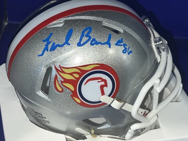 FRED BANKS LIBERTY FLAMES  SIGNED MINI HELMET