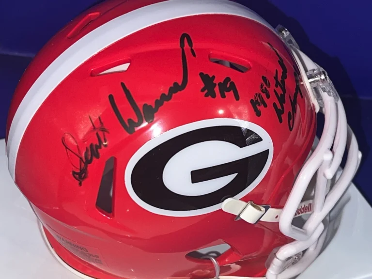 SCOTT WOERNER GEORGIA BULLDOGS 1980 NATIONAL CHAMPS SIGNED MINI HELMET