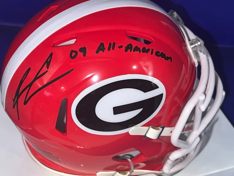 RENNIE CURRAN GEORGIA BULLDOGS 2009 ALL AMERICAN  SIGNED MINI HELMET