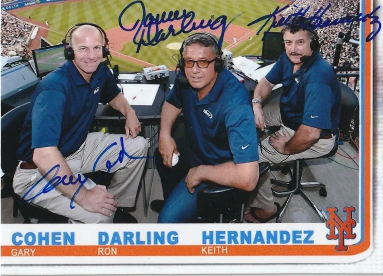 COHEN / DARLING / HERNANDEZ NEW YORK METS SIGNED CUSTOM CARD