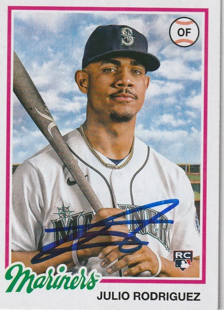 JULIO RODRIGUEZ SEATTLE MARINERS 2022 TOPPS ARCHIVES SIGNED CARD #115
