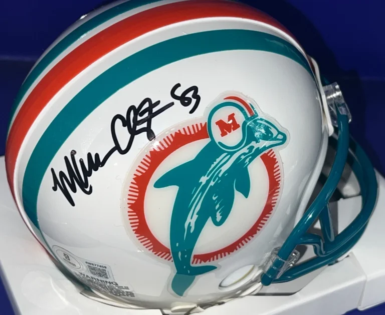 MARK CLAYTON MIAMI DOLPHINS  BECKETT AUTHENTICATED  SIGNED THROWBACK MINI HELMET