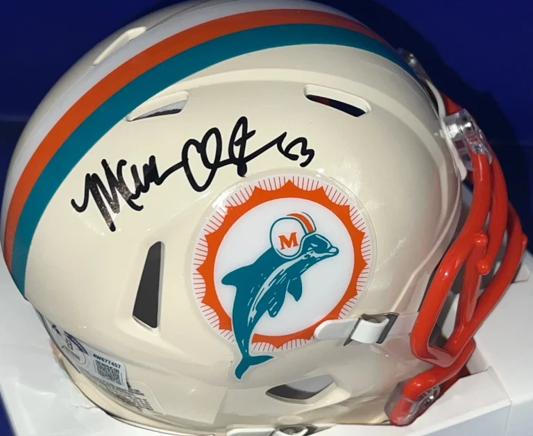 MARK CLAYTON MIAMI DOLPHINS  BECKETT AUTHENTICATED  SIGNED RETRO MINI HELMET
