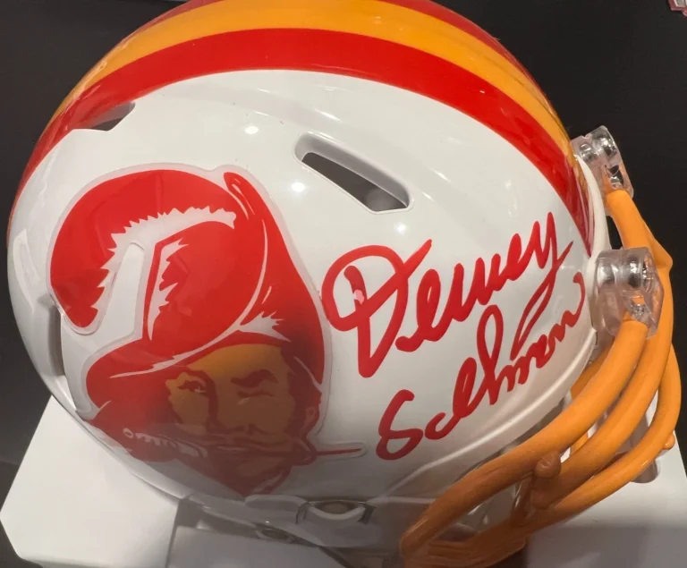 DEWEY SELMON TAMPA BAY BUCCANEERS BECKETT AUTHENTIC THROWBACK SIGNED MINI HELMET