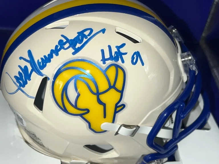 JACK YOUNGBLOOD LOS ANGELES RAMS JSA AUTHENTICATED SIGNED RETRO MINI HELMET