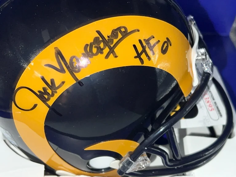 JACK YOUNGBLOOD LOS ANGELES RAMS JSA AUTHENTICATED SIGNED VSR4 MINI HELMET