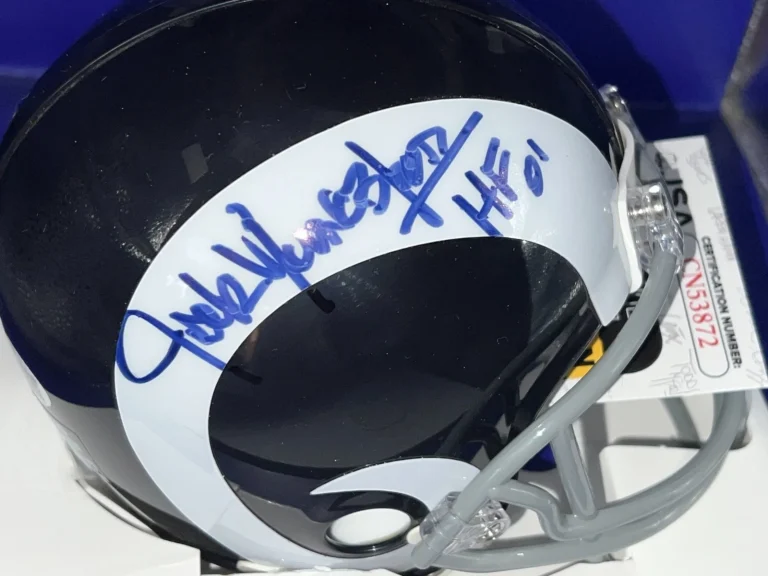 JACK YOUNGBLOOD LOS ANGELES RAMS JSA AUTHENTICATED SIGNED VSR4 TB  MINI HELMET