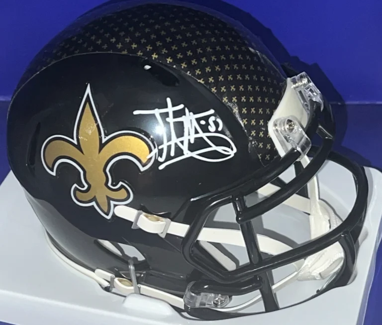 JOHNATHAN VILMA NEW ORLEANS SAINTS  JSA AUTHENTICATED BLACK ALT MINI HELMET