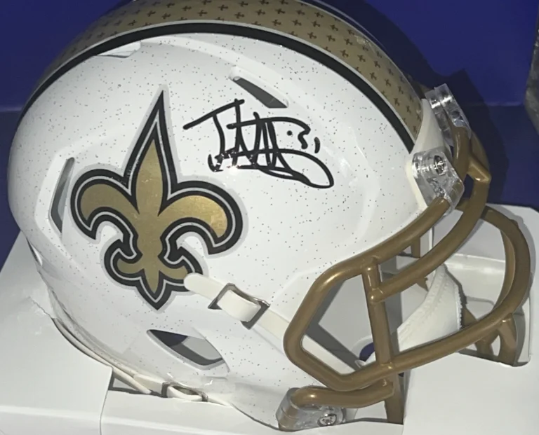 JOHNATHAN VILMA NEW ORLEANS SAINTS  JSA AUTHENTICATED WHITE ALT MINI HELMET