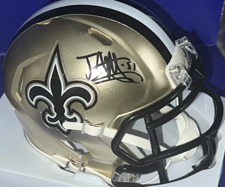 JOHNATHAN VILMA NEW ORLEANS SAINTS  JSA AUTHENTICATED MINI HELMET