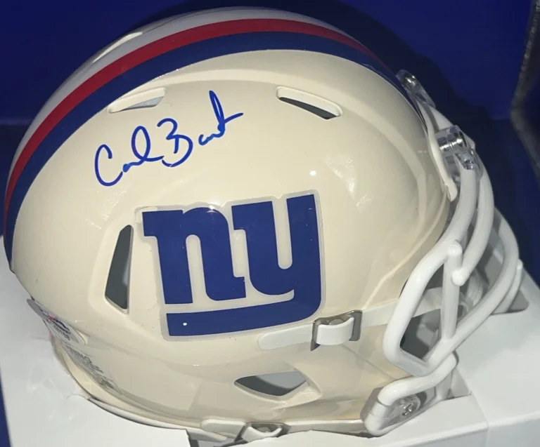 CARL BANKS NEW YORK GIANTS PSA AUTHENTICATED SIGNED RETRO MINI HELMET