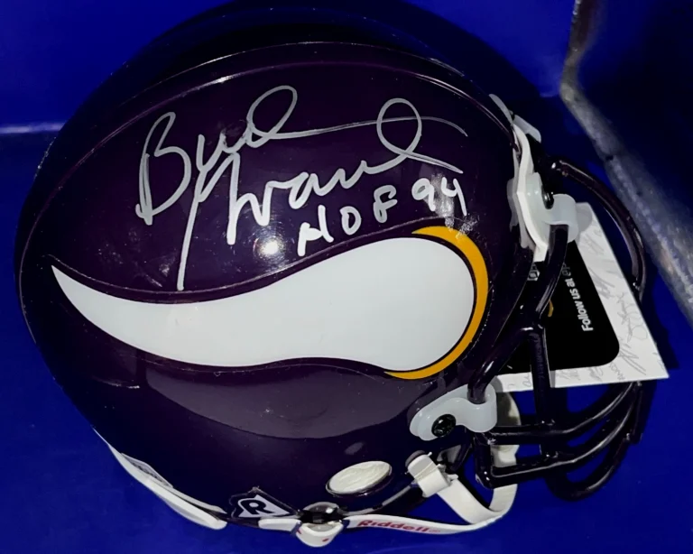 BUD GRANT MINNESOTA VIKINGS HOF 94 JSA SIGNED RIDDELL AUTHENTIC MINI HELMET