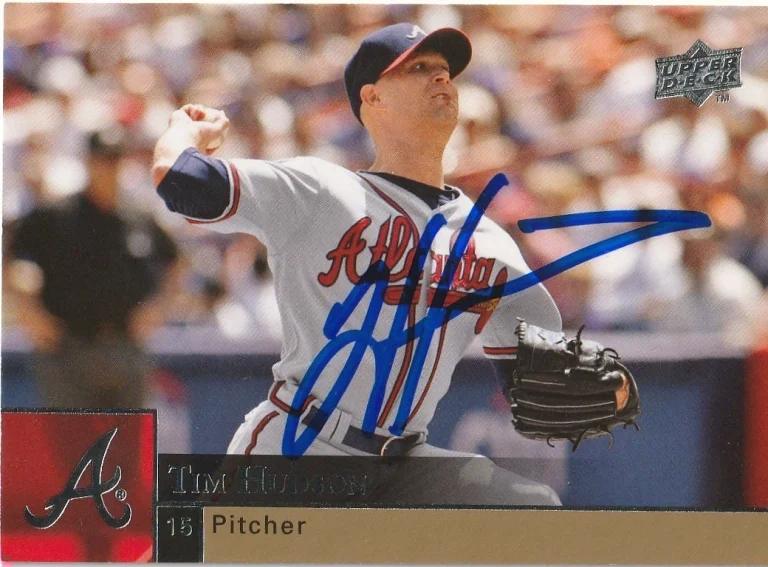 TIM HUDSON ATLANTA BRAVES  SIGNED 2009 UPPER DECK CARD #27